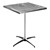 Square Swirl-Top Aluminum Café Table